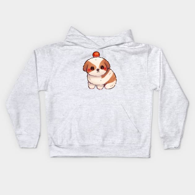 Shih Tzu Kids Hoodie by Riacchie Illustrations